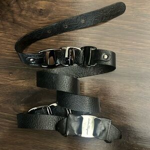 Salvatore Ferragamo black leather belt L